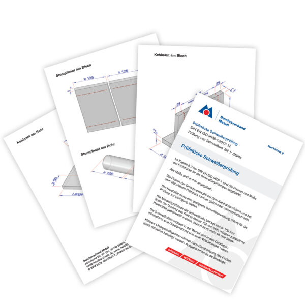 Merkblatt 8 „Prüfstücke Schweißerprüfung“ als PDF-Download