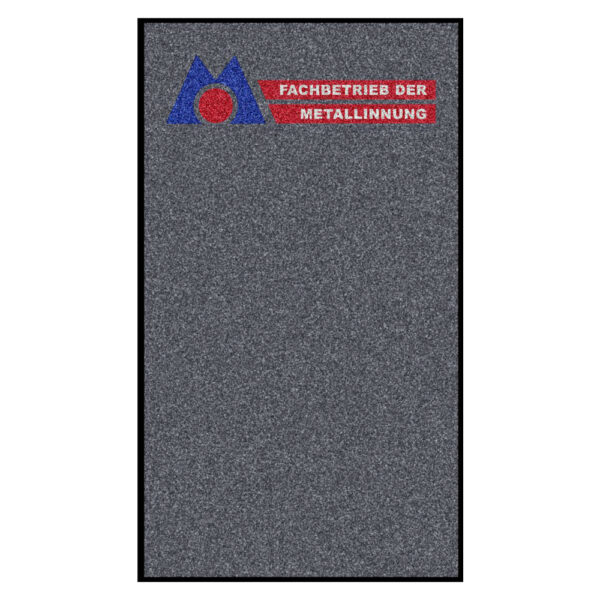Schmutzfangmatte Fachbetrieb der Metallinnung | M = 115 x 200 cm Hochformat, graumeliert | 1 Stück/VE