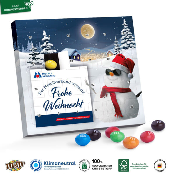 Mini-Tisch-Adventskalender M&M's Crispy(MHD April '23) - Metallverband | 10 Stück/VE