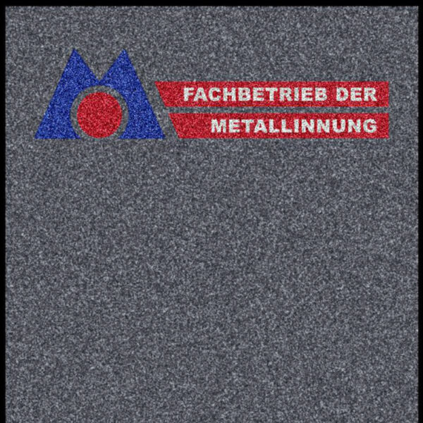 Schmutzfangmatte Fachbetrieb der Metallinnung | M = 115 x 200 cm Hochformat, graumeliert | 1 Stück/VE – Bild 2