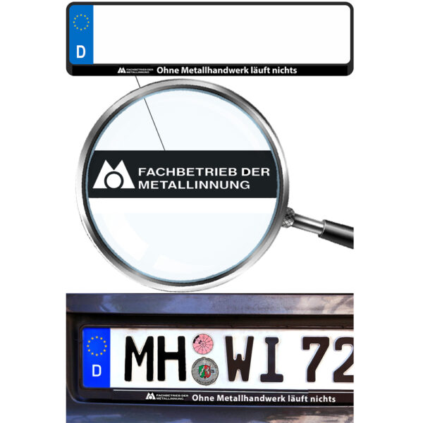 KFZ-Kennzeichenrahmen-Set - Fachbetrieb der Metallinnung | 2 Stück/VE – Bild 2